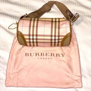 BURBERRY LOLA NOVA CHECK BARREL BAG WITH DUST BAG